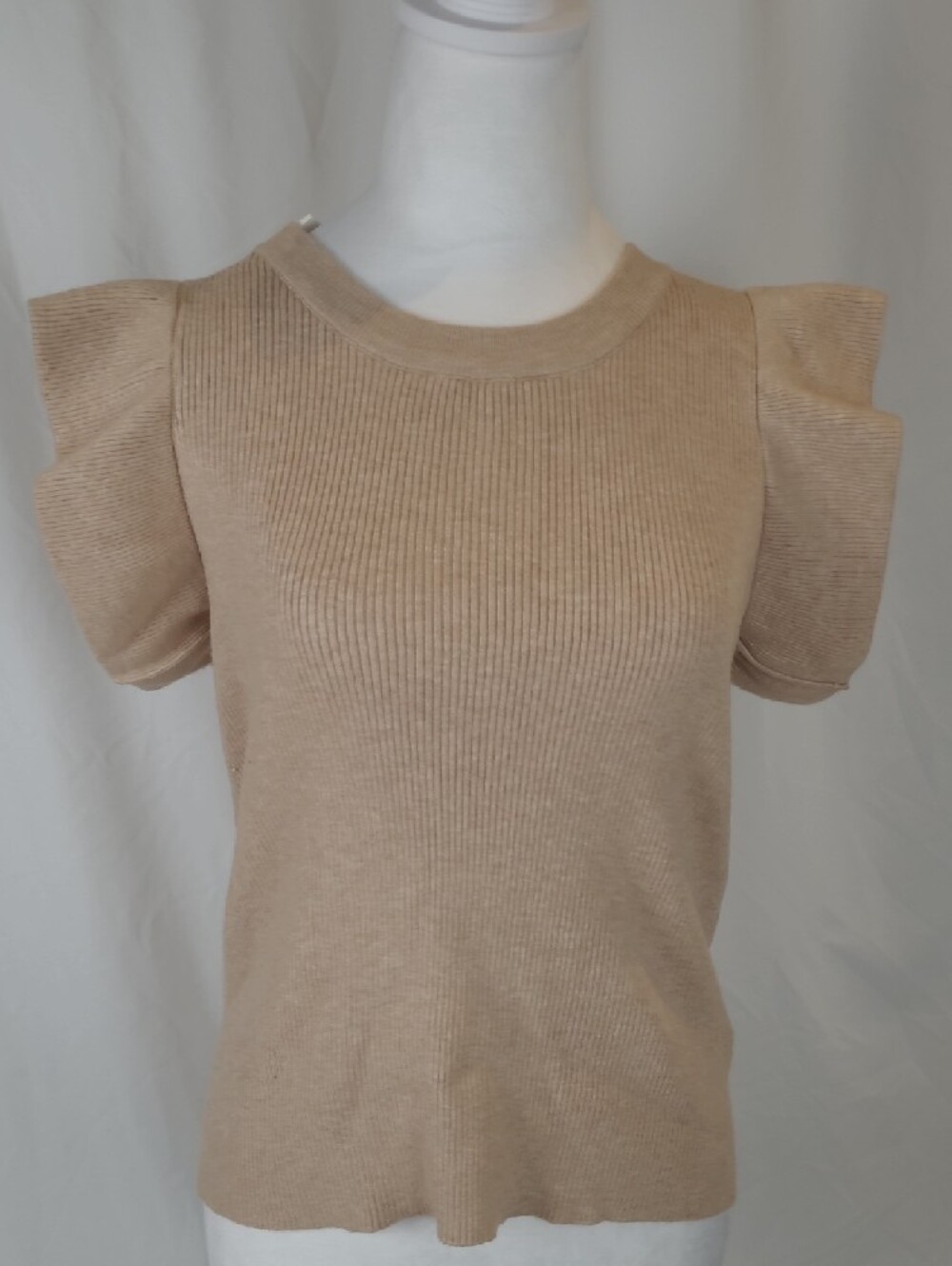 Pink Martini Claudia NWT Ribbed Tank Top in Taupe Small size